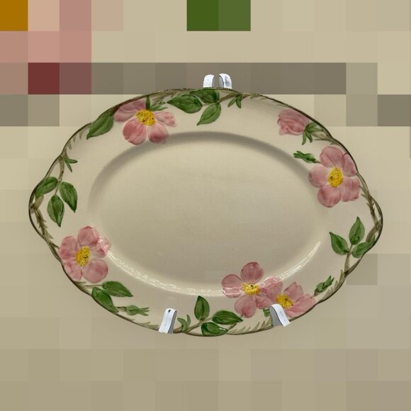 Desert Rose 14 inch Large Platter Fransican Earthenware Collectible 1970s Vtg - Picture 3 of 15